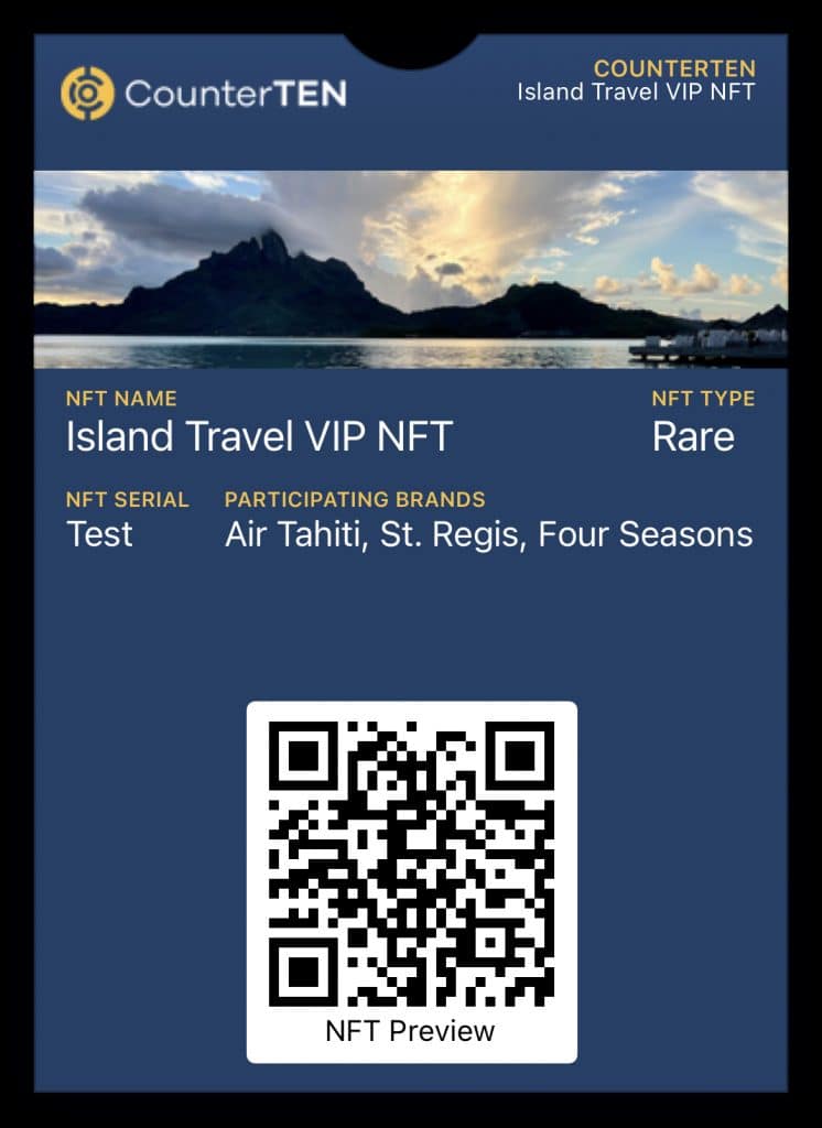 Island travel NFT
