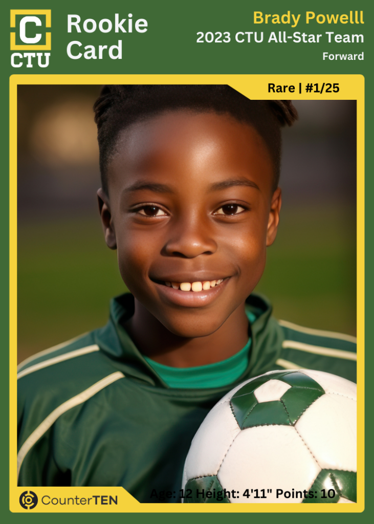 Youth Boy Soccer Rookie Card