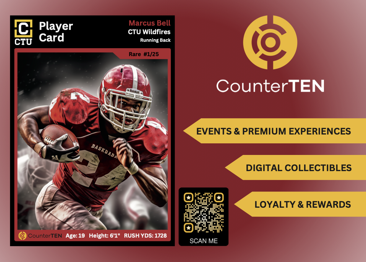 College football player card