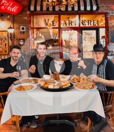 Tommy DeVito, Robert Funaro, Jason Cerbone and Dan Grimaldi enjoying an intimate dinner